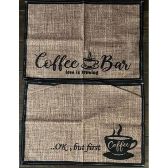 New 2 Pieces Coffee Bar Mat,Coffee Bar Accessories 20 x 14 Inch - Picture 1 of 2